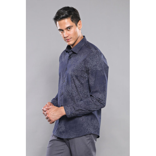 Patterned  Shirts For Men | Navy-Blue