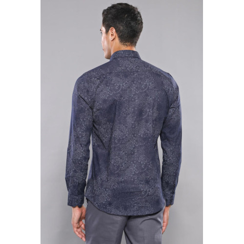 Patterned  Shirts For Men | Navy-Blue