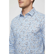 Patterned Cotton Light Blue Shirts For Men