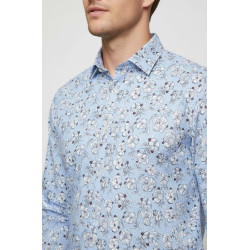 Patterned Cotton Light Blue Shirts For Men