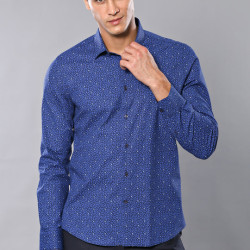 Patterned Long-Sleeve Shirts For Men | Blue