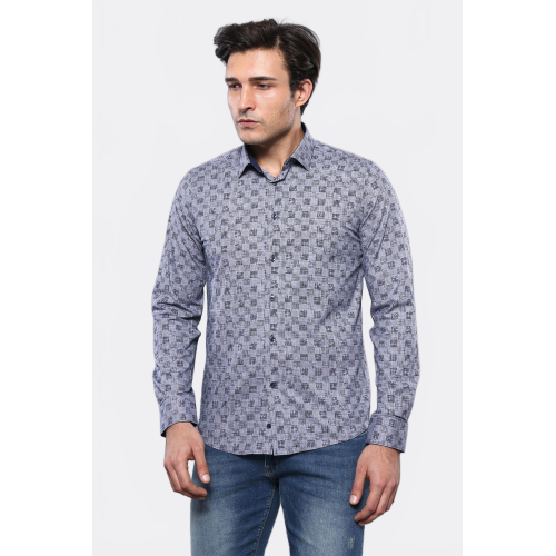 Patterned Long-Sleeve Shirts For Men
