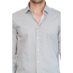 White Tiny Check Patterned Slim-Fit Shirt