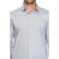 White Tiny Check Patterned Slim-Fit Shirt