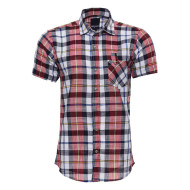 Checked Patterned Short Sleeve Men Shirt