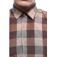 Checked Short-Sleeve Brown Men Shirt