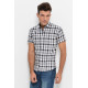 Checked Short-Sleeve White-Black Men Shirt