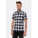 Checked Short-Sleeve White-Black Men's Shirt