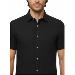Black Short-Sleeve Men's Shirt-Cotton