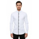 Black Buttoned Long Sleeves White Men Tuxedo Shirt
