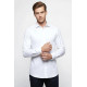Cotton Satin Plain Slim Fit White Men Shirt