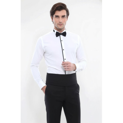Cream Tuxedo Shirt