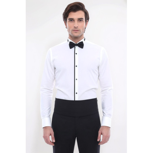 Cream Tuxedo Shirt