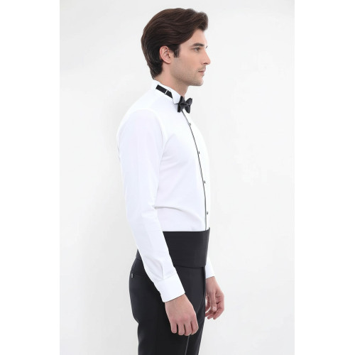 Cream Tuxedo Shirt