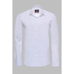 Oxford Patterned Long Sleeves Slim Fit White Men Shirt