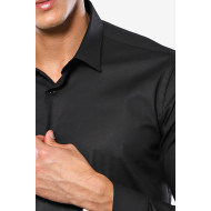 Plain Slim Fit Black Men Shirt