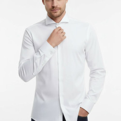 White Plain Stand Collar Formal Tuxedo Shirt
