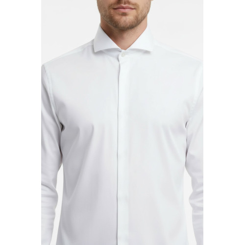 White Plain Stand Collar Formal Tuxedo Shirt