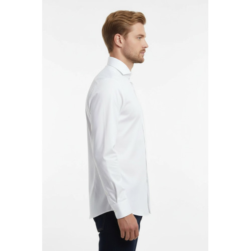White Plain Stand Collar Formal Tuxedo Shirt