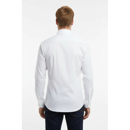 White Plain Stand Collar Formal Tuxedo Shirt