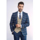 Checked Patterned Slim Fit Navy Blue Men Suit – Chadrobe