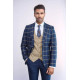 Checked Patterned Slim Fit Navy Blue Men Suit – Chadrobe