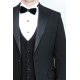 Classic Black Tuxedo Suit with Satin Peak Lapel and Waistcoat – Chadrobe