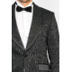 Damask Patterned Shawl Collar Black Tuxedo - Chadrobe