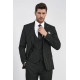 Striped Single Button with Vested Black Men’s Suit – Chadrobe