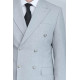 Modern Fit Double-Breasted Anthracite Men’s Suit with Silver-Tone Metal Buttons – Chadrobe