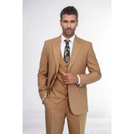 Plain Slim Fit Tan Men’s Suit – Chadrobe