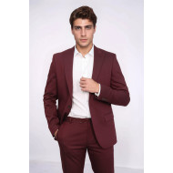 Single Buttons 2 Piece Burgundy Men Suit - Chadrobe