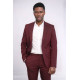 Single Buttons 2 Piece Burgundy Men Suit - Chadrobe