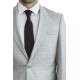 Two Piece Slim Fit Single Button Light Grey Men’s Suit – Chadrobe