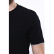Black Patterned Tricot Knitted Men's T-Shirt