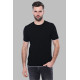 Black Patterned Tricot Knitted Men's T-Shirt