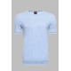 Crew-Neck Patterned Knitted T-Shirt | Blue