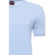 Crew-Neck Patterned Knitted T-Shirt | Blue
