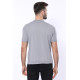 Crew-Neck Patterned Grey Knitted T-Shirt |Grey