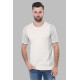 Crew-Neck Patterned Knitted Polo T-Shirt For Men |Cream