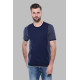 Crew-Neck Patterned Navy Knitted T-Shirt