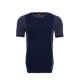 Crew-Neck Patterned Navy Knitted T-Shirt
