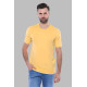 Crew-Neck Patterned Knitted  T-Shirt for Men | Yellow