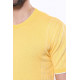 Crew-Neck Patterned Knitted  T-Shirt for Men | Yellow