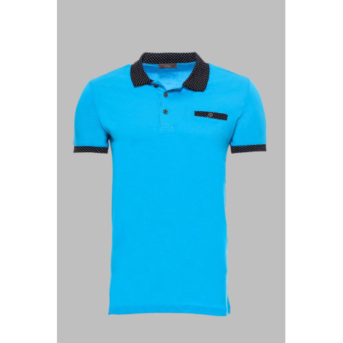 Polo Neck T-Shirt | Turquoise