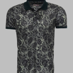 Floral Polo Neck Men T-Shirt | Green