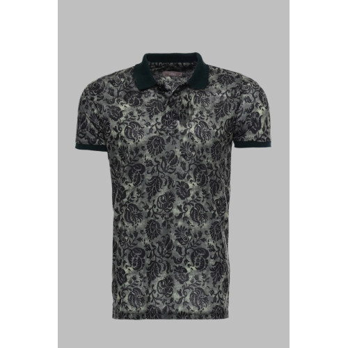 Floral Polo Neck Men T-Shirt | Green