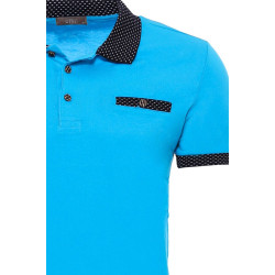 Polo Neck T-Shirt | Turquoise