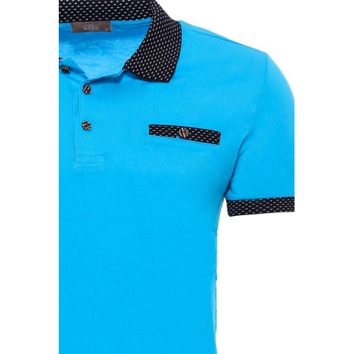Polo Neck T-Shirt | Turquoise
