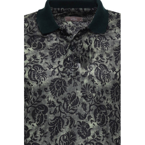 Floral Polo Neck Men T-Shirt | Green
